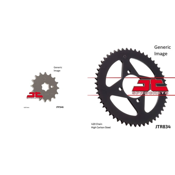 JT SPROCKETS Front and Rear Steel Sprocket Kit for OffRoad YAMAHA PW80 1985
