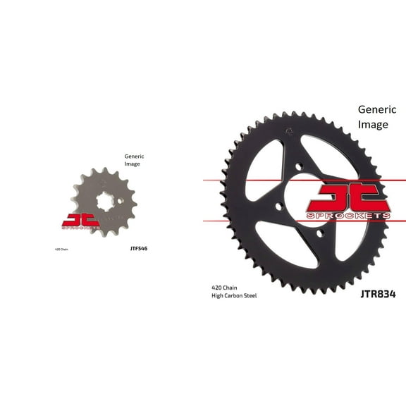 JT SPROCKETS Front and Rear Steel Sprocket Kit for OffRoad YAMAHA RT100 1990-2000