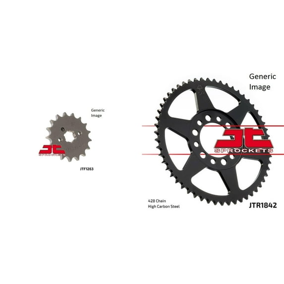 JT SPROCKETS Front and Rear Steel Sprocket Kit for OffRoad YAMAHA TT225 1986-1987