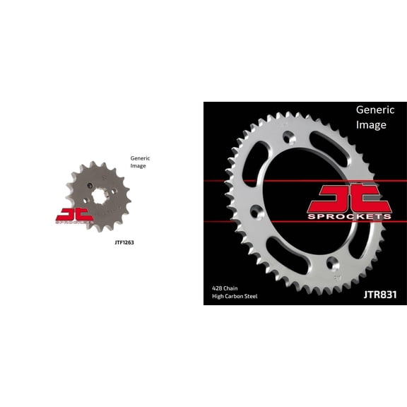 JT SPROCKETS Front and Rear Steel Sprocket Kit for OffRoad YAMAHA YZ80 1986-1992