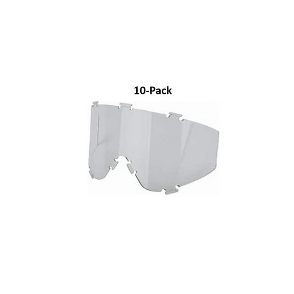 JT Spectra Paintball Goggle Certified Replacement Clear Single Lens, 10 pack