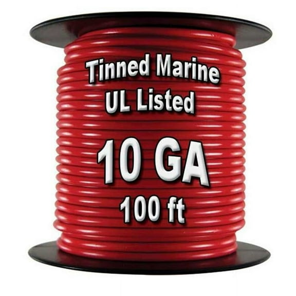 JT&T Products JTT609C 100 ft. 10 Gauge UL Listed 600V Tinned Marine Wire, White