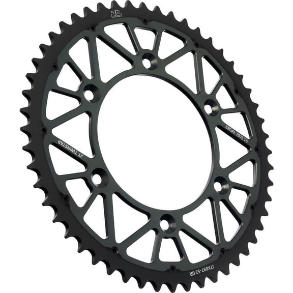 JT Twinstar Steel/Aluminum Gray Rear Sprocket 52 Tooth (JTX897.52GR)