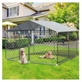 thumbnail image 1 of JTAOT 10x10 Outdoor Dog Kennel Heavy Duty Outdoor Fence Dog Run, Anti-Rust Dog Cage with Waterproof UV-Resistant Cover and Updated Secure Lock(120"x120"x84"), 1 of 6