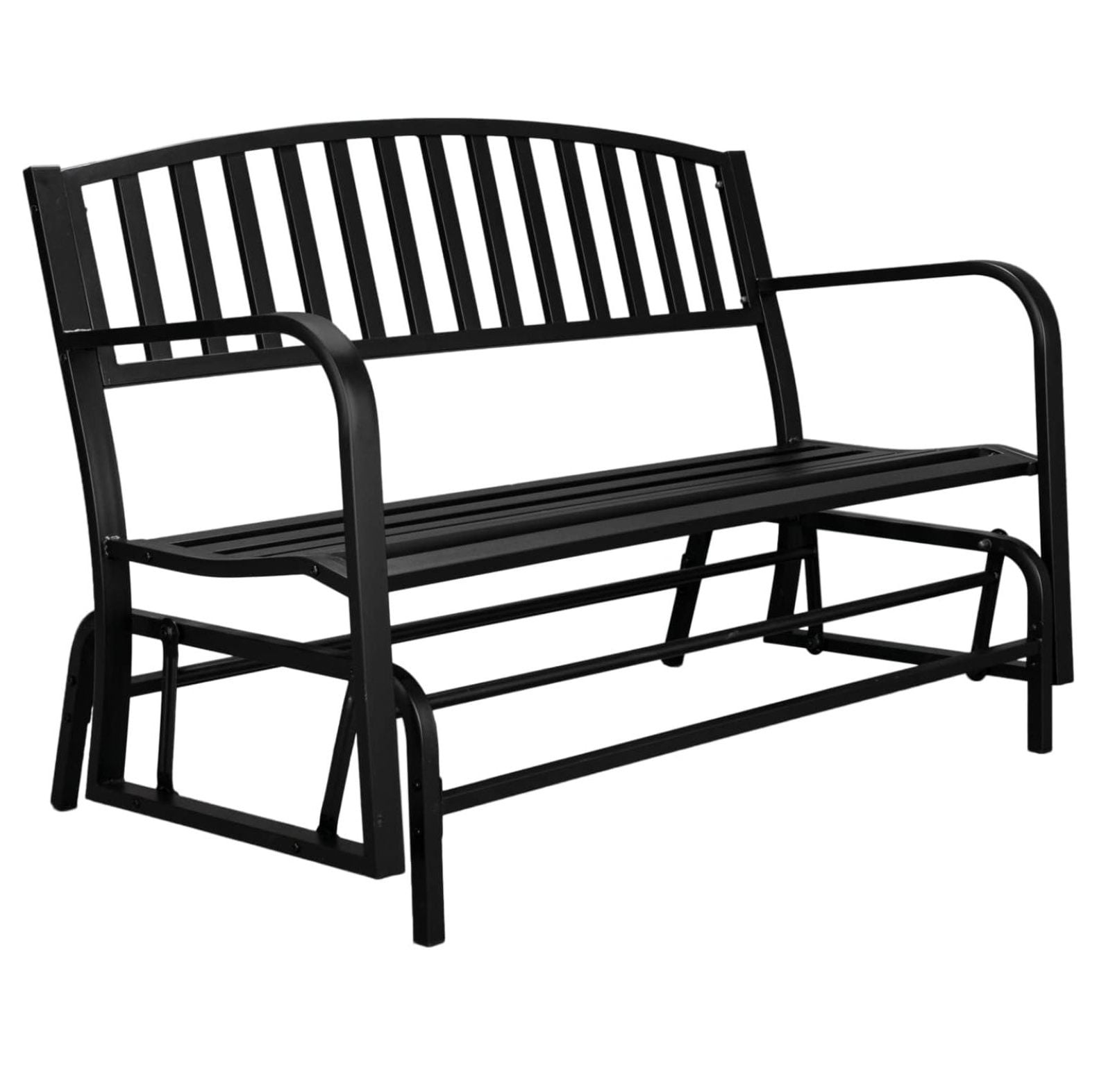 JTAOT 50 inch Outdoor Glider Bench Metal Outdoor Bench Porch Glider ...