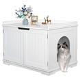 thumbnail image 1 of JTAOT Hidden Cat Litter Box Enclosure Cat Litter Box Furniture Cat Washroom Cat House Table Nightstand (White), 1 of 8