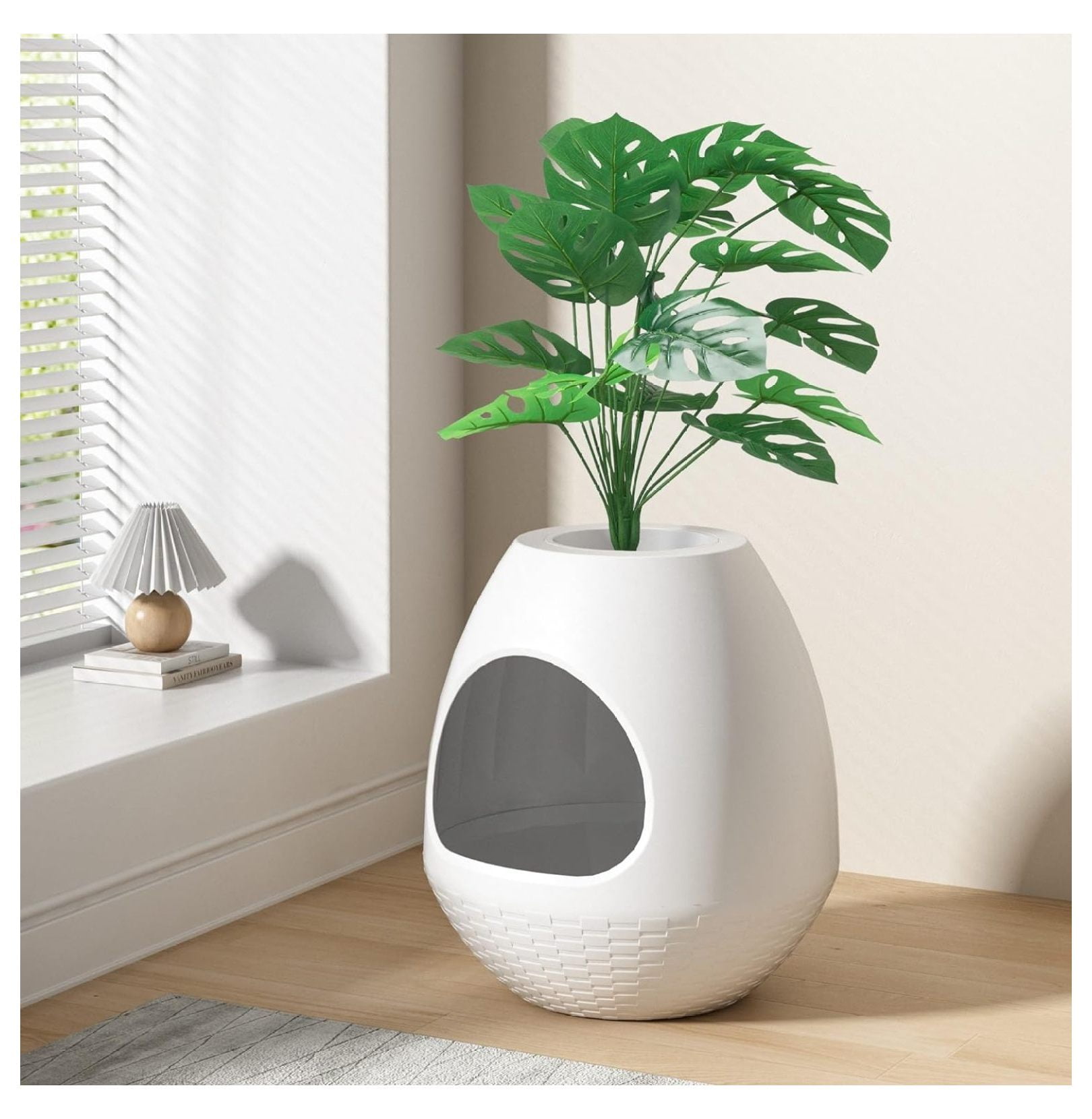 JTAOT Hidden Litter Box Plant Litter Box Enclosure with Artificial