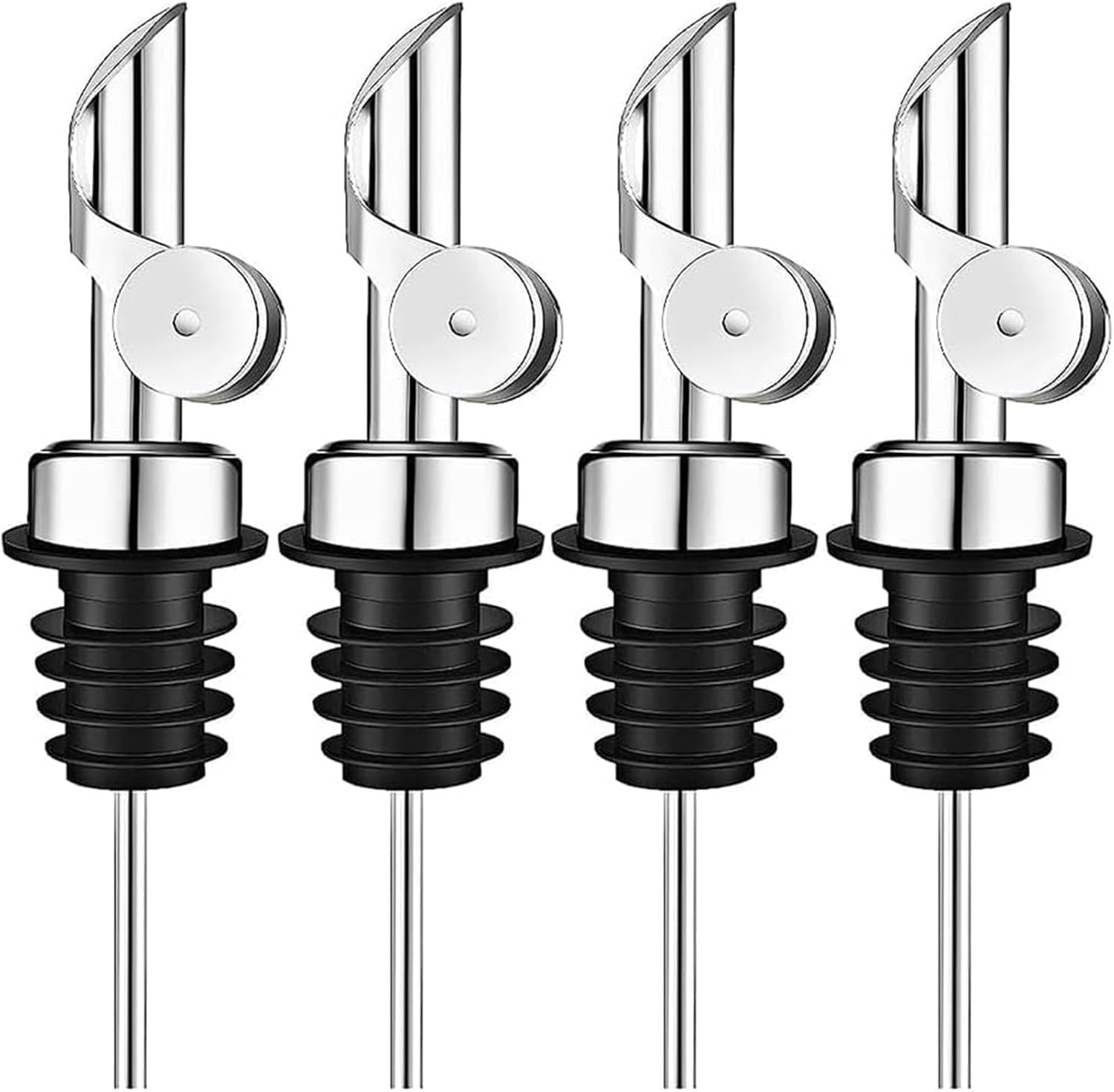 JTCAREERS 4-Pack Stainless Steel Auto Flip Pour Spouts - No Drip ...