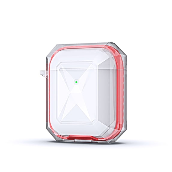 JTCASES for AirPods 1st 2nd Generation 2022 Case, Transparent Wireless Charing Protective Skin Girl Women with Keychain for Apple iPod 2nd/1st Gen, Red