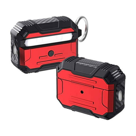 JTCASES for AirPods Pro 2 (2022) Case, Wireless Charging with Keychain Hybird Two-layer Shockproof Anti-fall Full Protection for AirPods for Pro 2 (2022), Red