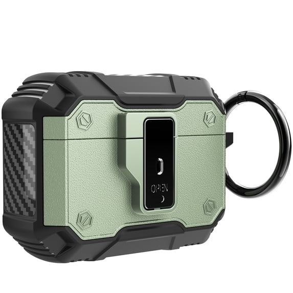 JTCASES for AirPods Pro 2nd GenCase, Military Grade Full Body Shockproof Protection Hard Cover, Support Wireless Charging with Keychain for Airpod Pro 2nd Gen, Green