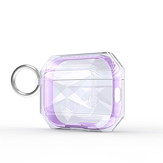 JTCASES for AirPods Pro 2nd Generation 2022 Case, Transparent Wireless Charing Protective Skin Girl Women with Keychain for Apple AirPods Pro 2nd Generation 2022, Purple