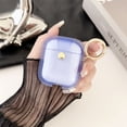 thumbnail image 1 of JTCASES for Airpods 2nd/1st Generation Case, Clear Soft TPU Protective Cover Compatible with AirPods 1/2 Wireless Charging Case with Keychain & Buckle (Transparent Purple), 1 of 7