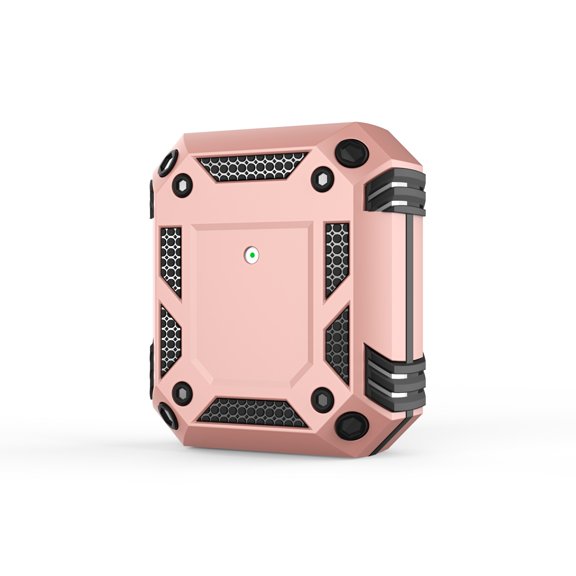 JTCASES Compatible with AirPods 1st & 2nd Case, Full-Body Rugged Hard PC Protective Cover with Keychain Shockproof Designed for AirPods 1st & 2nd, Rosegold