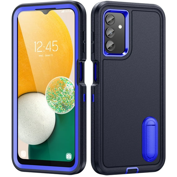 JTCASES Compatible with Samsung Galaxy A03S Case Heavy Duty Protective Rugged Phone Case, Full Body Anti-dust Shockproof Drop Proof Armor Durable Cover for Galaxy A03S 6.5 inch, Deepblue/Royalblue