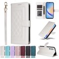 thumbnail image 1 of JTCASES Compatible with Samsung Galaxy A34 5G 6.6 inch Case Wallet Flip Folio Case [Kickstand] with RFID Blocking Card Holders [Shockproof] and Wrist Strap Cover for Men Women Girls, White, 1 of 13