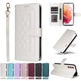 thumbnail image 1 of JTCASES Compatible with Samsung Galaxy S21 Plus 5G 6.7 inch Case Wallet Flip Folio Case [Kickstand] with RFID Blocking Card Holders [Shockproof] and Wrist Strap Cover for Men Women Girls, White, 1 of 13