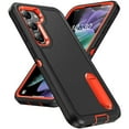 thumbnail image 1 of JTCASES Compatible with Samsung Galaxy S23 Case Heavy Duty Protective Rugged Phone Case, Full Body Anti-dust Shockproof Drop Proof Armor Durable Cover for Galaxy S23 6.1 inch, Black/Orange, 1 of 7