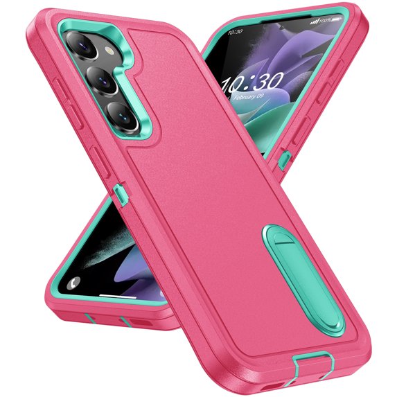 JTCASES Compatible with Samsung Galaxy S23 Case Heavy Duty Protective Rugged Phone Case, Full Body Anti-dust Shockproof Drop Proof Armor Durable Cover for Galaxy S23 6.1 inch, Rose/Mint