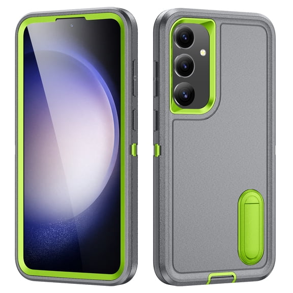 JTCASES Compatible with Samsung Galaxy S24 Case Heavy Duty Protective Rugged Phone Case, Full Body Anti-dust Shockproof Drop Proof Armor Durable Cover for Galaxy S24 6.2 inch, Gray/Green