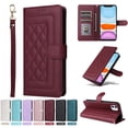 thumbnail image 1 of JTCASES Compatible with iPhone 11 6.1 inch Case Wallet Flip Folio Case [Kickstand] with RFID Blocking Card Holders [Shockproof] and Wrist Strap Phone Cover for Men Women Girls, Winered, 1 of 13
