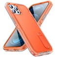 thumbnail image 1 of JTCASES Compatible with iPhone 12 & 12 Pro Case Heavy Duty Protective Rugged Phone Case, Full Body Anti-dust Shockproof Drop Proof Armor Durable Cover Case for iPhone 12 & 12 Pro 6.1", Orange/Clear, 1 of 10