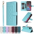 thumbnail image 1 of JTCASES Compatible with iPhone 12 Pro Max 6.7 inch Case Wallet Flip Folio Case [Kickstand] with RFID Blocking Card Holders [Shockproof] and Wrist Strap Phone Cover for Men Women Girls, Mint, 1 of 12
