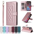 thumbnail image 1 of JTCASES Compatible with iPhone 12 Pro Max 6.7 inch Case Wallet Flip Folio Case [Kickstand] with RFID Blocking Card Holders [Shockproof] and Wrist Strap Phone Cover for Men Women Girls, Rosegold, 1 of 12