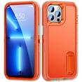 thumbnail image 1 of JTCASES Compatible with iPhone 13 Pro Case Heavy Duty Protective Rugged Phone Case, Full Body Anti-dust Shockproof Drop Proof Armor Durable Cover Case for iPhone 13 Pro 6.1 inch, Orange/Clear, 1 of 9