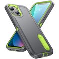 thumbnail image 1 of JTCASES Compatible with iPhone 13 mini Case Heavy Duty Protective Rugged Phone Case, Full Body Anti-dust Shockproof Drop Proof Armor Durable Cover Case for iPhone 13 mini 5.4 inch, Gray/Green, 1 of 9