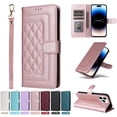 thumbnail image 1 of JTCASES Compatible with iPhone 14 Pro 6.1 inch Case Wallet Flip Folio Case [Kickstand] with RFID Blocking Card Holders [Shockproof] and Wrist Strap Phone Cover for Men Women Girls, Rosegold, 1 of 9