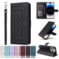 thumbnail image 1 of JTCASES Compatible with iPhone 14 Pro 6.1 inch Case Wallet Flip Folio Case [Kickstand] with RFID Blocking Card Holders [Shockproof] and Wrist Strap Phone Cover for Men Women Girls, Black, 1 of 9