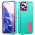thumbnail image 1 of JTCASES Compatible with iPhone 14 Pro Case Heavy Duty Protective Rugged Phone Case, Full Body Anti-dust Shockproof Drop Proof Armor Durable Cover Case for iPhone 14 Pro 6.1 inch, Mint/Rose, 1 of 10