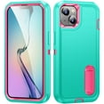 thumbnail image 1 of JTCASES Compatible with iPhone 15 Plus Case Heavy Duty Protective Rugged Phone Case, Full Body Anti-dust Shockproof Drop Proof Armor Durable Cover Case for iPhone 15 Plus 6.7 inch, Mint/Rose, 1 of 10