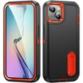 thumbnail image 1 of JTCASES Compatible with iPhone 15 Plus Case Heavy Duty Protective Rugged Phone Case, Full Body Anti-dust Shockproof Drop Proof Armor Durable Cover Case for iPhone 15 Plus 6.7 inch, Black/Orange, 1 of 10