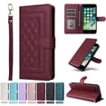 thumbnail image 1 of JTCASES Compatible with iPhone 7/8 Plus 5.5 inch Case Wallet Flip Folio Case [Kickstand] with RFID Blocking Card Holders [Shockproof] and Wrist Strap Phone Cover for Men Women Girls, Winered, 1 of 12
