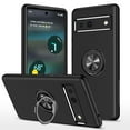 thumbnail image 1 of JTCASES for Googl Pixel 6A Case, Car Mount Bracket 2-layer Hybird Shockproof PC TPU Anti-fall Slim Fit Lightweight Magnetic Cover for Googl Pixel 6A - Black, 1 of 7