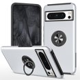 thumbnail image 1 of JTCASES for Googl Pixel 8 Pro Case, Car Mount Bracket 2-layer Hybird Shockproof PC TPU Anti-fall Slim Fit Lightweight Magnetic Cover for Googl Pixel 8 Pro - Silver, 1 of 7