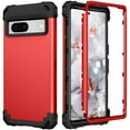 thumbnail image 1 of JTCASES for Google Pixel 6 Case, Drop Resistant Corners, Wireless Charging, Heavy Duty Shockproof Hybrid Hard PC Bumper, Camera Protection, Skin-feel Anti-scratch Tough Cover,  Red, 1 of 7