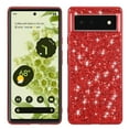 thumbnail image 1 of JTCASES for Google Pixel 6 Case, Glitter Bling Backplane Soft Silicone for Girls Women Shockproof Anti-Slip Protective Cover Compatible with Google Pixel 6, Red, 1 of 7