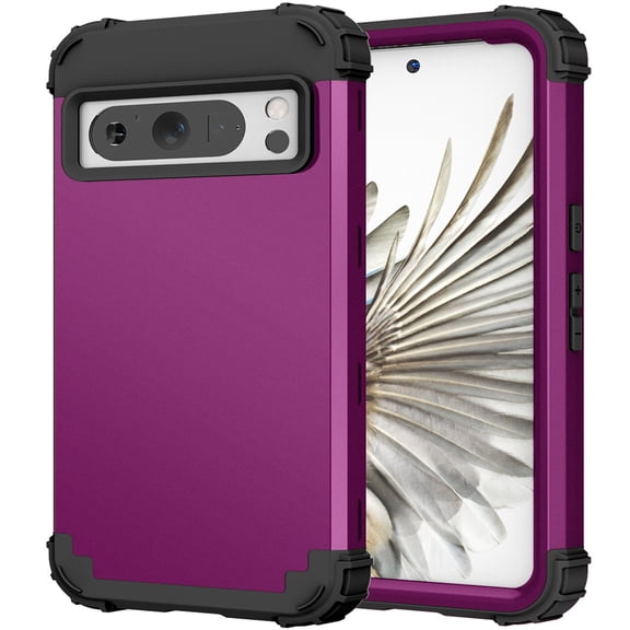 JTCASES for Google Pixel 6 Pro Case, Drop Resistant Corners, Wireless Charging, Heavy Duty Shockproof Hybrid Hard PC Bumper, Camera Protection, Skin-feel Anti-scratch Tough Cover, Purple
