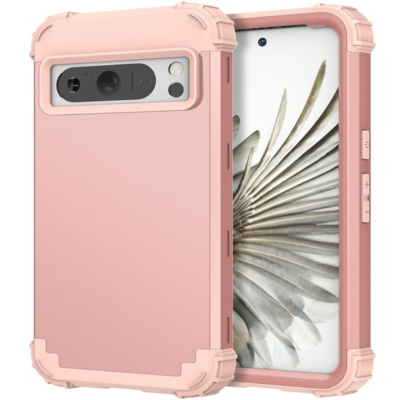 JTCASES for Google Pixel 6 Pro Case, Drop Resistant Corners, Wireless Charging, Heavy Duty Shockproof Hybrid Hard PC Bumper, Camera Protection, Skin-feel Anti-scratch Tough Cover, Rosegold