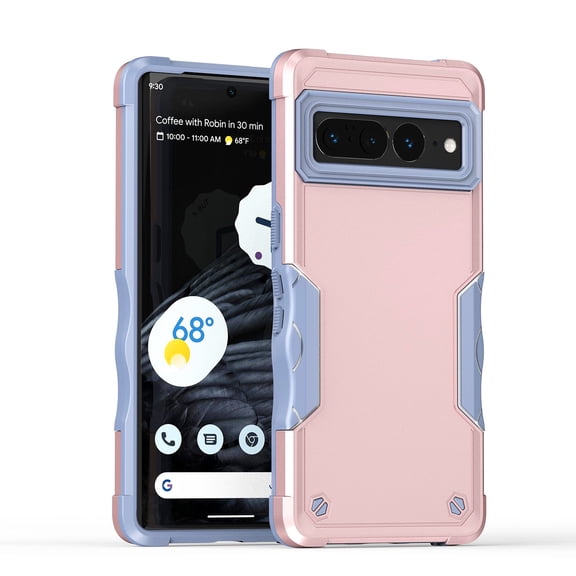 JTCASES for Google Pixel 6 Pro Case, Support Wireless Charging Non-slipping 2-Layer Shockproof Drop Resistant Lens Protection Heavy Duty Protective Slim Shell, Rosegold