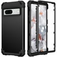 thumbnail image 1 of JTCASES for Google Pixel 7A Case, Drop Resistant Corners, Wireless Charging, Heavy Duty Shockproof Hybrid Hard PC Bumper, Camera Protection, Skin-feel Anti-scratch Tough Cover, Black, 1 of 7