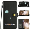 thumbnail image 1 of JTCASES for Google Pixel 7A Wallet Case, Lovely Cat Pattern PU Leather Shockproof TPU with Card Slots Cash Pocket Magnetic Closure Removeable Wrisr Strap Stand for Google Pixel 7A, Black, 1 of 8