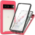 thumbnail image 1 of JTCASES for Google Pixel 8 Case with Built-in Screen Protector, 2-Layer Shockproof Back Shell Rugged PC Soft Silicone Bumper Drop Resistant Transparent No-slip Cover, Pink, 1 of 4