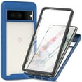 thumbnail image 1 of JTCASES for Google Pixel 8 Case with Built-in Screen Protector, 2-Layer Shockproof Back Shell Rugged PC Soft Silicone Bumper Drop Resistant Transparent No-slip Cover, ,Darkblue, 1 of 4