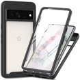 thumbnail image 1 of JTCASES for Google Pixel 8 Pro Case with Built-in Screen Protector, 2-Layer Shockproof Back Shell Rugged PC Soft Silicone Bumper Drop Resistant Transparent No-slip Cover, Black, 1 of 4