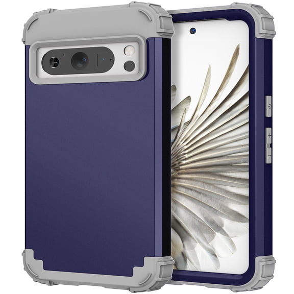 JTCASES for Google Pixel 8 Pro Case, Drop Resistant Corners, Wireless Charging, Heavy Duty Shockproof Hybrid Hard PC Bumper, Camera Protection, Skin-feel Anti-scratch Tough Cover, Darkblue