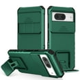 thumbnail image 1 of JTCASES for Google Pixel 8 Pro Case, Sliding Camera Cover & Foldable Kickstand Shockproof Corners Anti-fall Rugged Anti-slip PC TPU Heavy Duty Protective Hybitd Shell - Darkgreen, 1 of 11